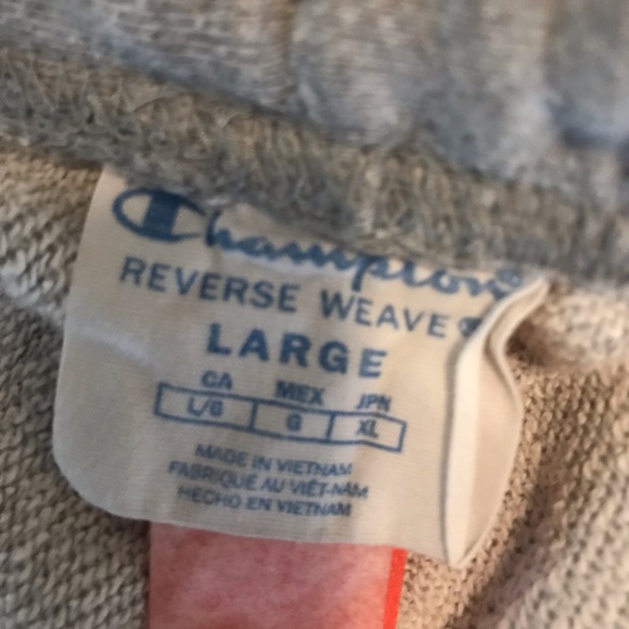 Champion Reverse Weave Gray Cut Off Shorts /Large - Picture 3 of 4